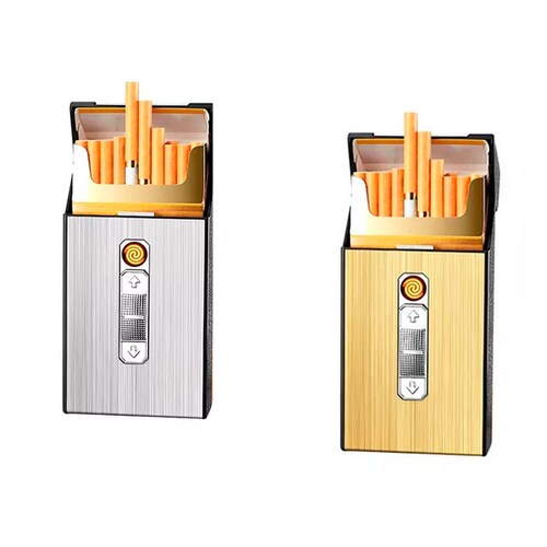 Cigarrera Con Encendedor Electrónico Usb Arco Plasma 2 En 1