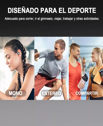 Auriculares correr en la oreja deportivo gancho para oreja con cable  estéreo para correr gimnasia ( azul ), Moda de Mujer