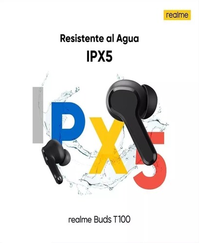 Cancelación De Ruido Táctil Realme Buds T100 Ipx5, Color Bla Color Blanco.