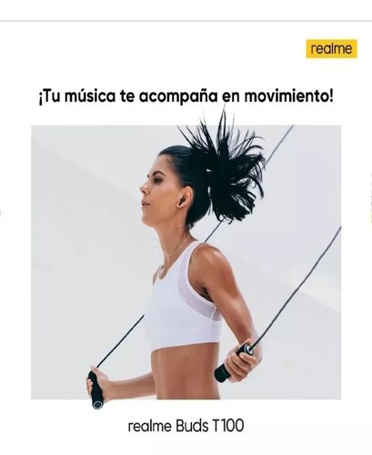 Cancelación De Ruido Táctil Realme Buds T100 Ipx5, Color Bla Color Blanco.