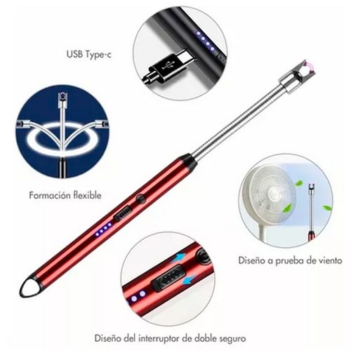 Encendedor Eléctrico Recargable Seguro Usb Cocina Multiusos