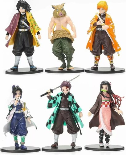 6 Piezas Anime Demon Slayer Colección Figuras De Juguete.
