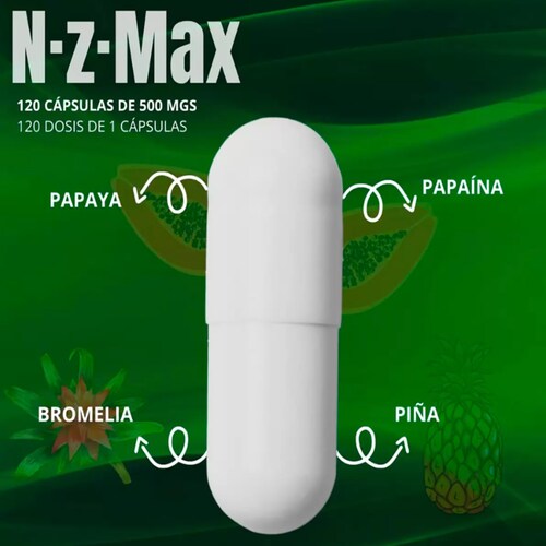 NZ Max Plux Enzimas Digestivas 120 cápsulas