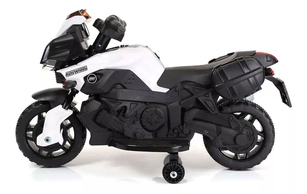 Montable moto El ctrico con sonidos Funzone Negro Blanco