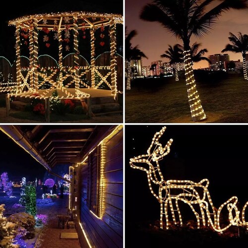 Serie Luces Solares, Luces Navideñas 10m Led Uso Rudo