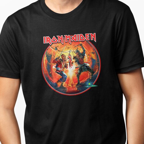 Playera Casual para Hombre Negra Iron Maiden Heavy Metal