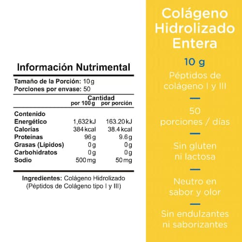 Entera Pharma Colágeno Hidrolizado en polvo 500g
