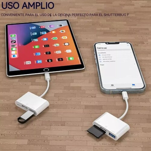 Adaptador para Ipad lector de tarjetas Blanco 