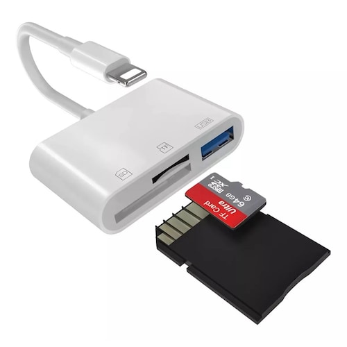 Adaptador para Ipad lector de tarjetas Blanco 