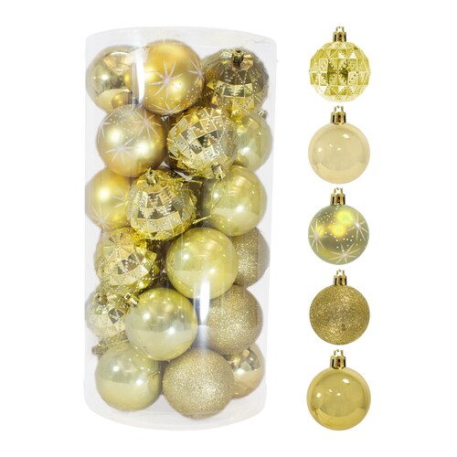 Esferas Navideñas De plástico 30 Piezas 5 Cm
