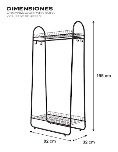 AGBOX Rack Organizador Closet Para Ropa Y Calzado De Hierro ABOX-107