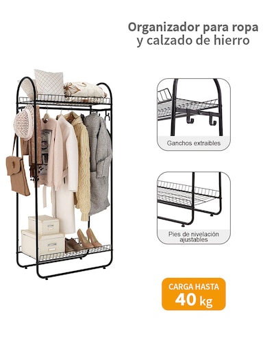 AGBOX Rack Organizador Closet Para Ropa Y Calzado De Hierro ABOX-107