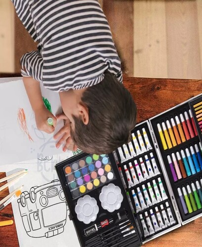 Set De Arte Profesional Marcadores Dibujo Colores Plegable.