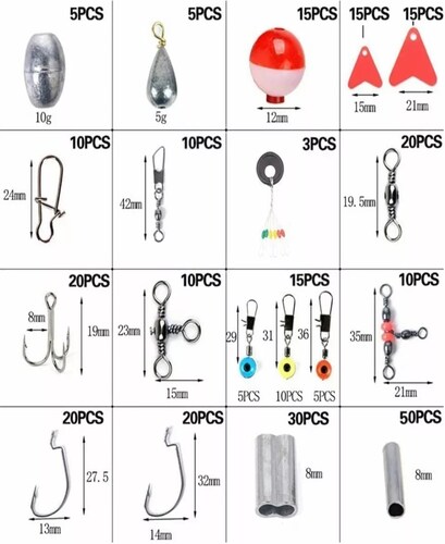 274 Piezas Kit De Accesorios De Anzuelos Pesca Con Caja.
