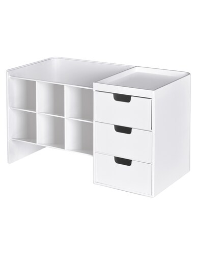 AGBOX Organizador De Escritorio Multiusos 6 Compartimentos Blanco AG-LTOHSB.