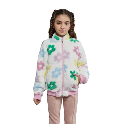 Chamarra Teddy floreada para niña, marca Holly Land Kids, mod. 1091144