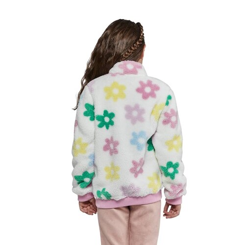 Chamarra Teddy floreada para niña, marca Holly Land Kids, mod. 1091144