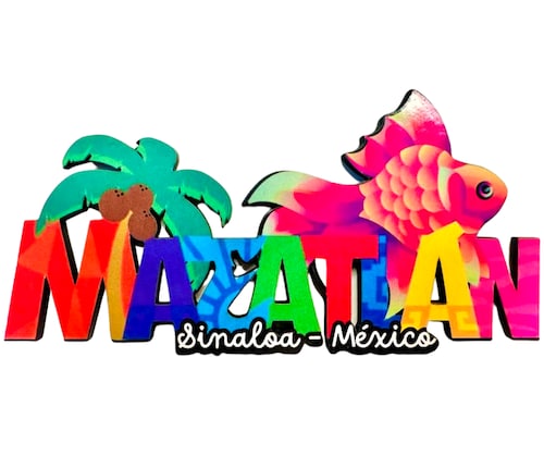 Mazatlan Mexico Imanes Para Refrigerador Souvenirs Recuerdo Turistico Pueblitos Magicos Playas MDF 3 mm