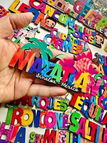Mazatlan Mexico Imanes Para Refrigerador Souvenirs Recuerdo Turistico Pueblitos Magicos Playas MDF 3 mm