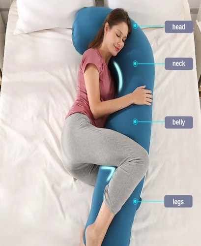 Almohada De Embarazada Lactancia Tipo J,multiusos,lavabl.