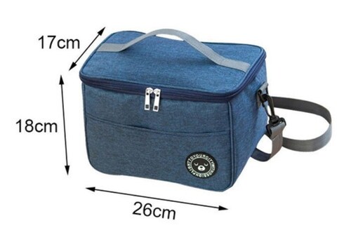 Bolsa Lonchera Térmica Para Trabajo Escolares Hombre Y Mujer Azul