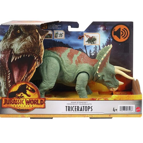Triceratops Jurassic World Ruge y Ataca  con Sonido y ataques Sorpresa 