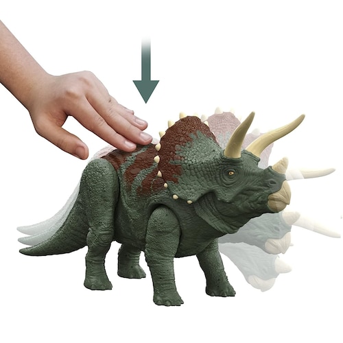 Triceratops Jurassic World Ruge y Ataca  con Sonido y ataques Sorpresa 