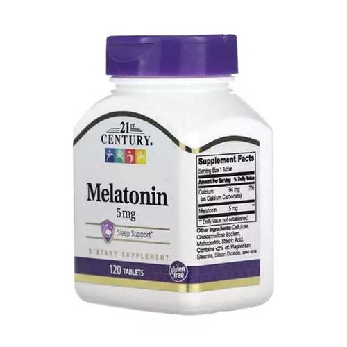 Melatonina 5mg 120 tabletas 21 Century Mejora Descanzo 