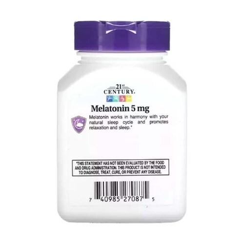 Melatonina 5mg 120 tabletas 21 Century Mejora Descanzo 