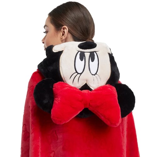 Capa de descanso de Minnie Mouse de Disney, roja, con capucha a manera de orejas, mod. 1091543