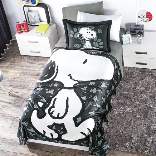 Cobertor Ligero Ultrasuave Snoopy Black