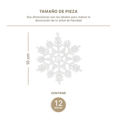 Decoración Navideña con Adornos para Árbol de Navidad (Copo Blanco) ESQUIMAL.