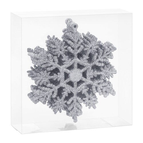 Decoración Navideña con Adornos para Árbol de Navidad (Copo Plateado) ESQUIMAL.