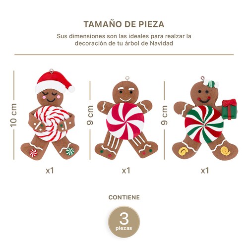 Decoración Navideña con Adornos para Árbol de Navidad (Jengibre) ESQUIMAL.