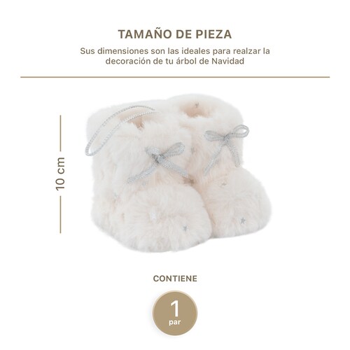 Decoración Navideña con Adornos para Árbol de Navidad (Bota Blanca) ESQUIMAL.