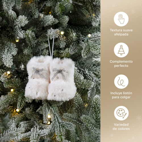Decoración Navideña con Adornos para Árbol de Navidad (Bota Blanca) ESQUIMAL.