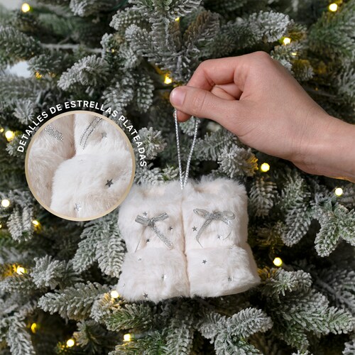 Decoración Navideña con Adornos para Árbol de Navidad (Bota Blanca) ESQUIMAL.