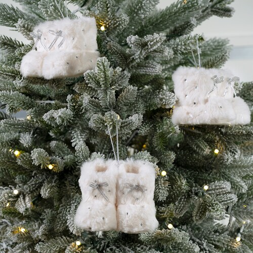 Decoración Navideña con Adornos para Árbol de Navidad (Bota Blanca) ESQUIMAL.