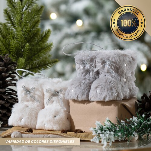 Decoración Navideña con Adornos para Árbol de Navidad (Bota Blanca) ESQUIMAL.