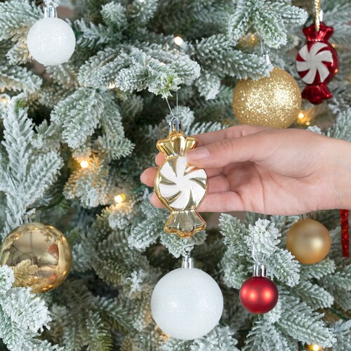 Christmas Tree, Gold, Silver, white Arbol de Navidad en Dorado