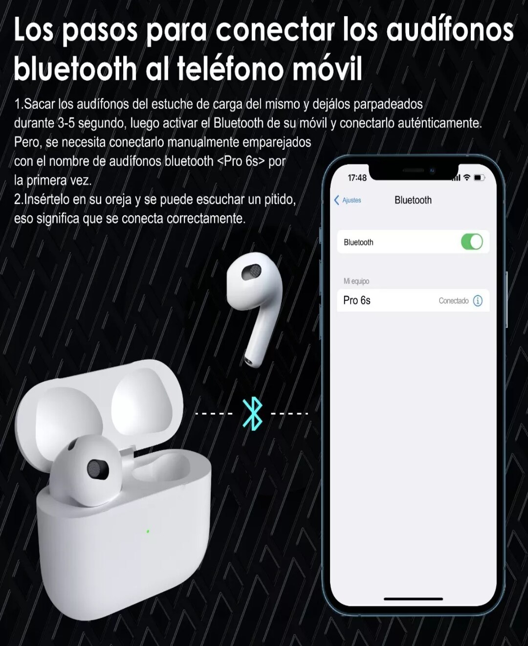 Aud fonos Bluetooth Oem Compatible iPhone Xiaomi Android Cre