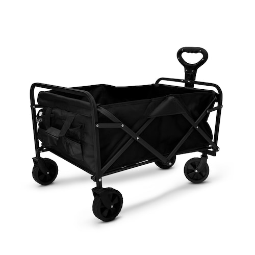 Carrito De Compras Vagón Plegable Multiusos De Carga en color Negro 