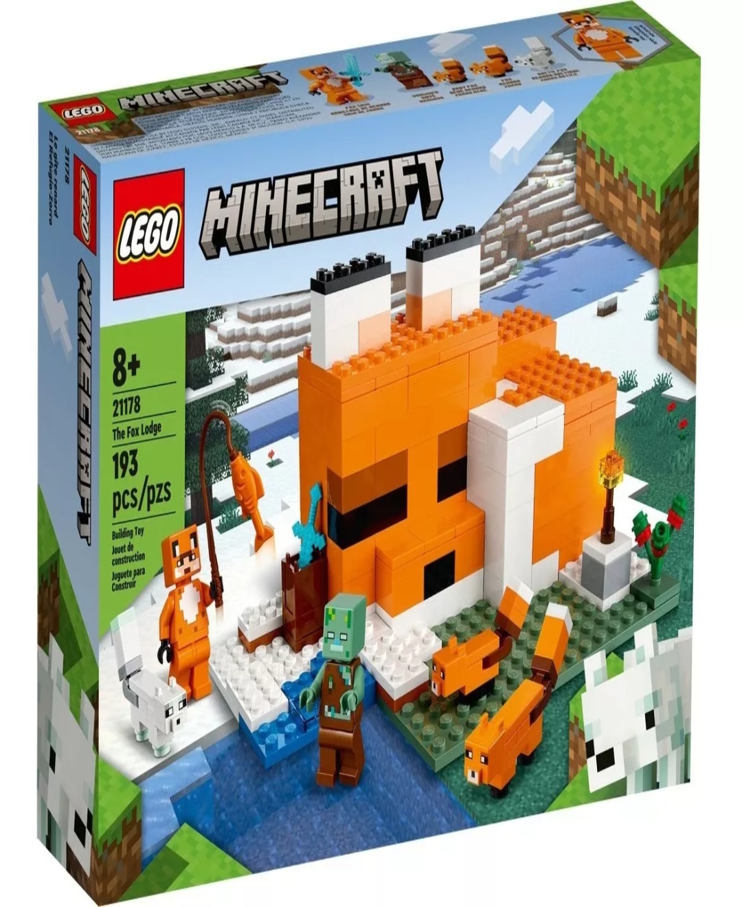 Kit De Construccion Lego Minecraft El Refugio Zorro 21178 8 Cantidad de piezas 193