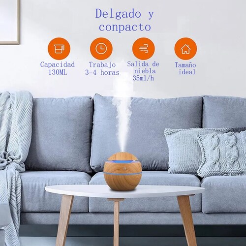 Humidificador aire madera hogar purificador Aromatizante difusor ultrasónico USB niebla fragancia