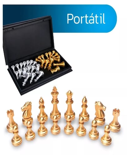 Ajedrez profesional y magnético magnético Dorado/Plateado Bluelander