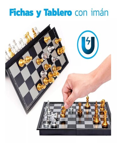 Ajedrez profesional y magnético magnético Dorado/Plateado Bluelander
