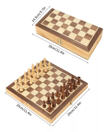 Tablero De Ajedrez De Madera Magnetismo Plegable