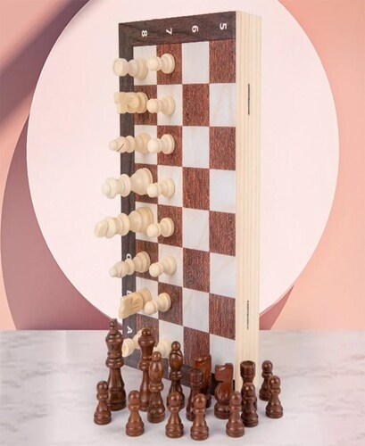 Tablero De Ajedrez De Madera Magnetismo Plegable