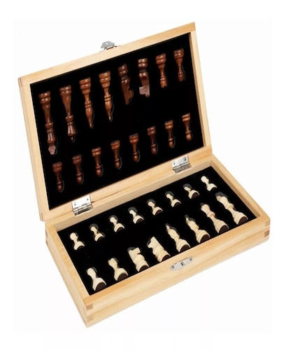 Tablero De Ajedrez De Madera Magnetismo Plegable