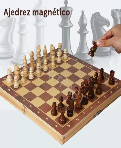 Tablero De Ajedrez De Madera Magnetismo Plegable